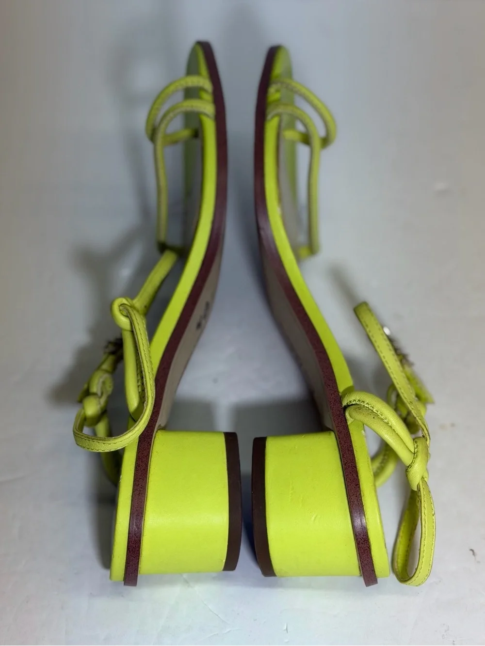 Sam Edelman Isle block heel lime yellow Strappy Toe-Ring Sandals Size 9